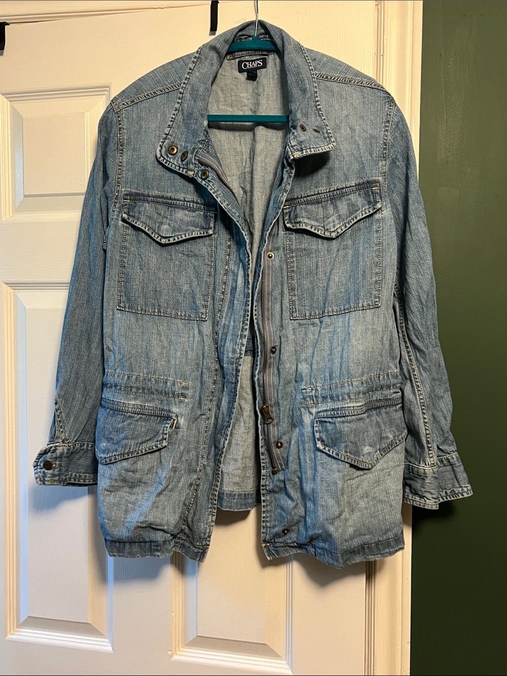 Chaps Light Blue Denim Utility Jacket